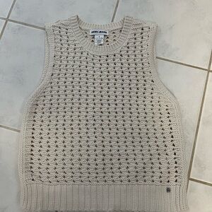 DKNY Cream Knit Sweater Vest